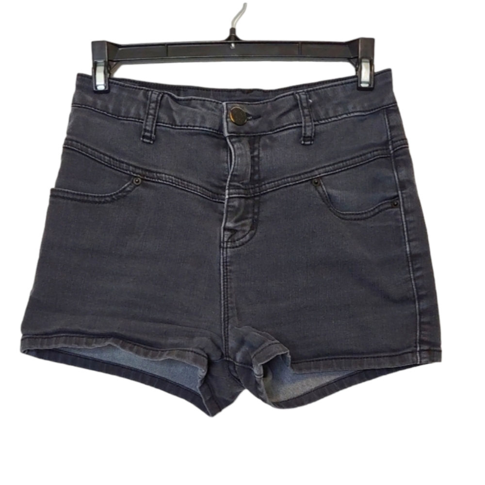 BDG by Urban Outfitters Super High Rise Seam Short Black Jean Shorts Size 25